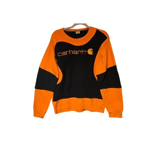 Carhartt Mens Artsy Reworked Patchwork Colorful Streetwear OFAK Orange/Black XL - Picture 2 of 7